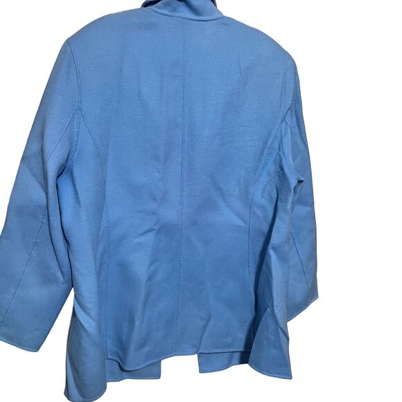 Valerie Stevens Blazer Jacket Womens Size 1X Blue Wool Cashmere Angora Open - Picture 6 of 7